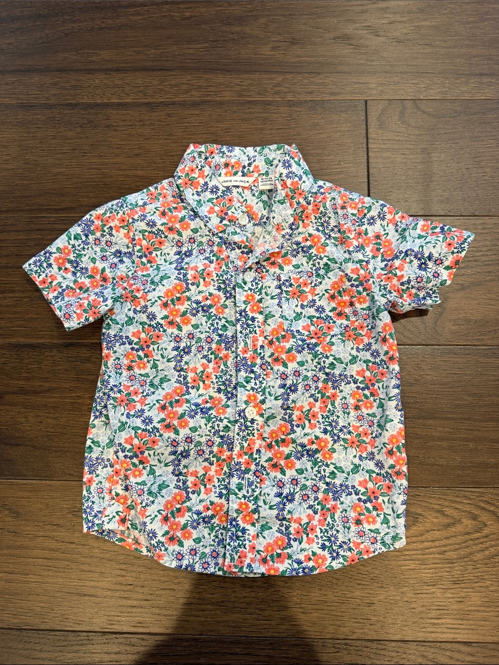 Janie & Jack Floral Button-Front Kids Shirt - Size 18-24 Months - C52-112